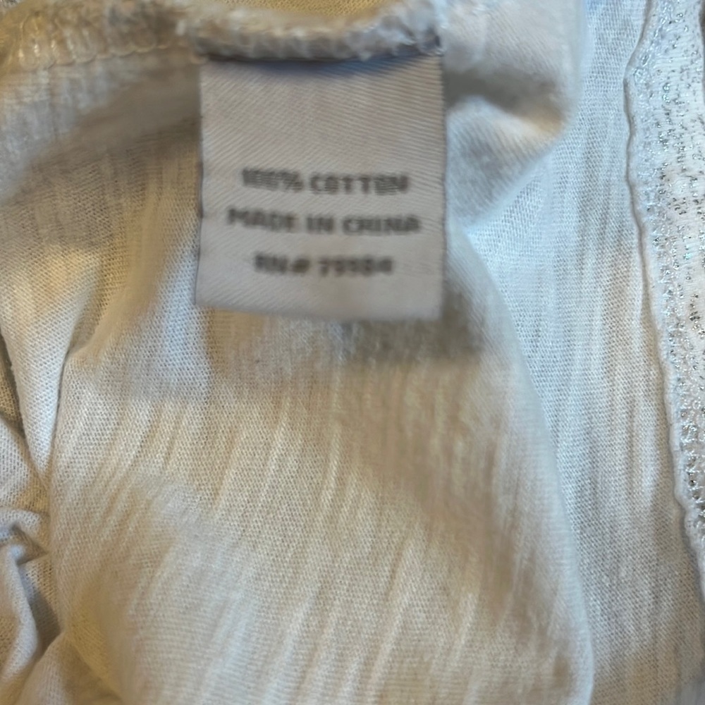 Zenergy  by Chicos Women’s White & Silver 3/4 sleeve Top size 0 - Picture 6 of 6